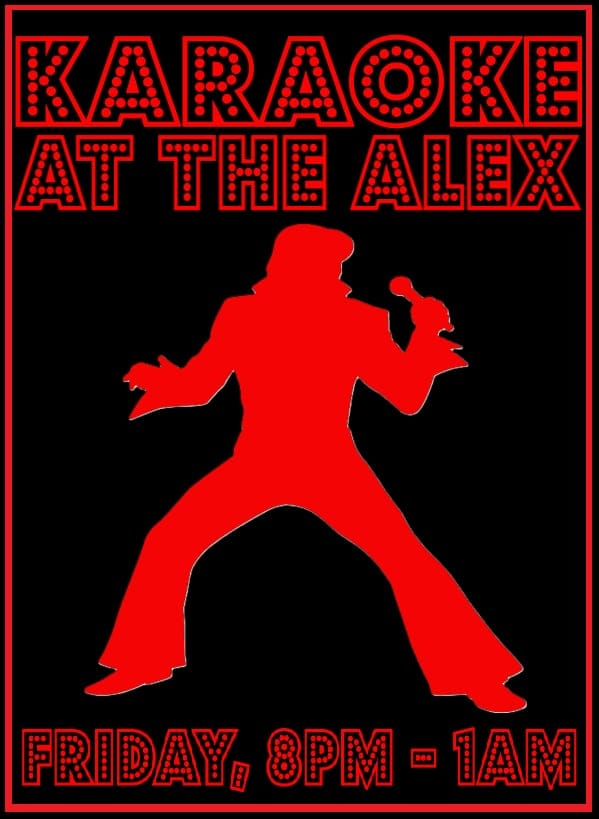 Karaoke at The Alex — original organiser poster